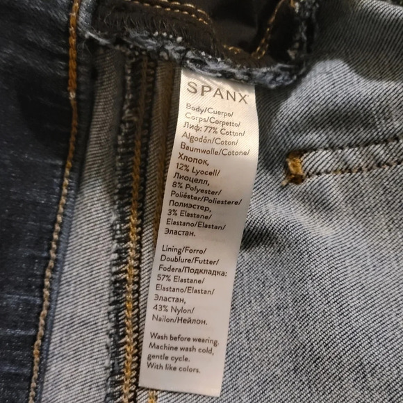 SPANX Large distressed Dark wash Pull on Jeans - Picture 7 of 10